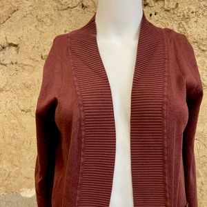 maroon cardigan